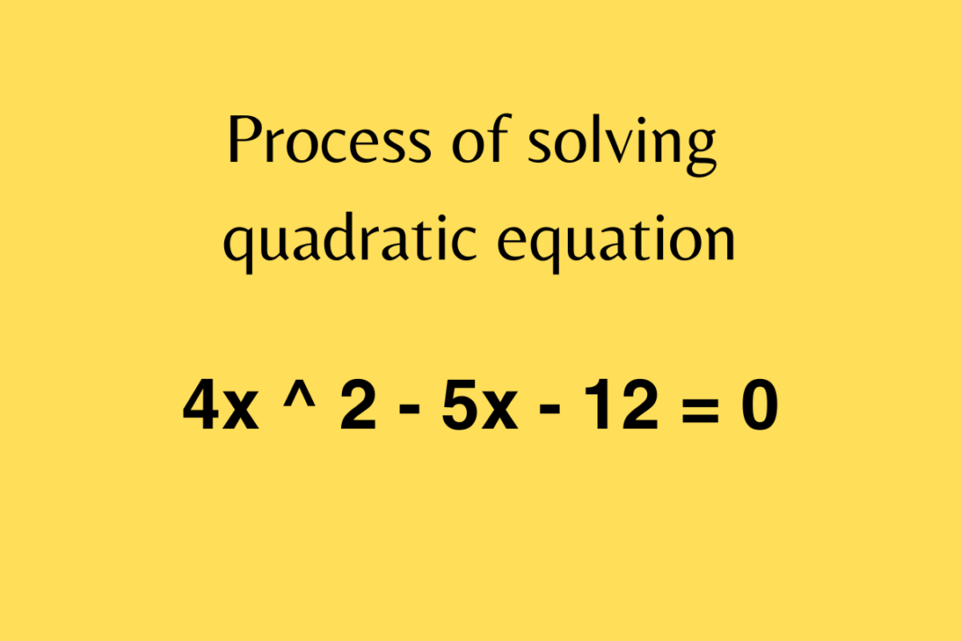 solving quadratic equation